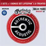 MARTIN - MA550T-3PK - AUTHENTIC LIFESPAN 2.0 TREATED SP acoustic guitar strings - 13-56 - 3-PACK