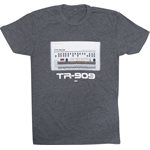 ROLAND - CCR-TR909TLC - TR-909 Crew Neck T-Shirt - Men's Large, Charcoal