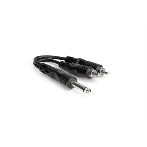 HOSA - YPR124 - Y Cable - 1 / 4" TS Male to Dual RCA Male