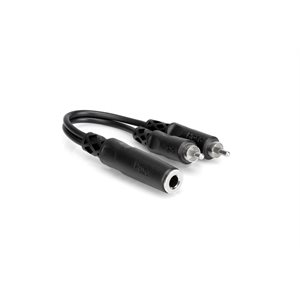 HOSA - YPR131 - Y Cable - 1 / 4-inch TS Female to Dual RCA Male