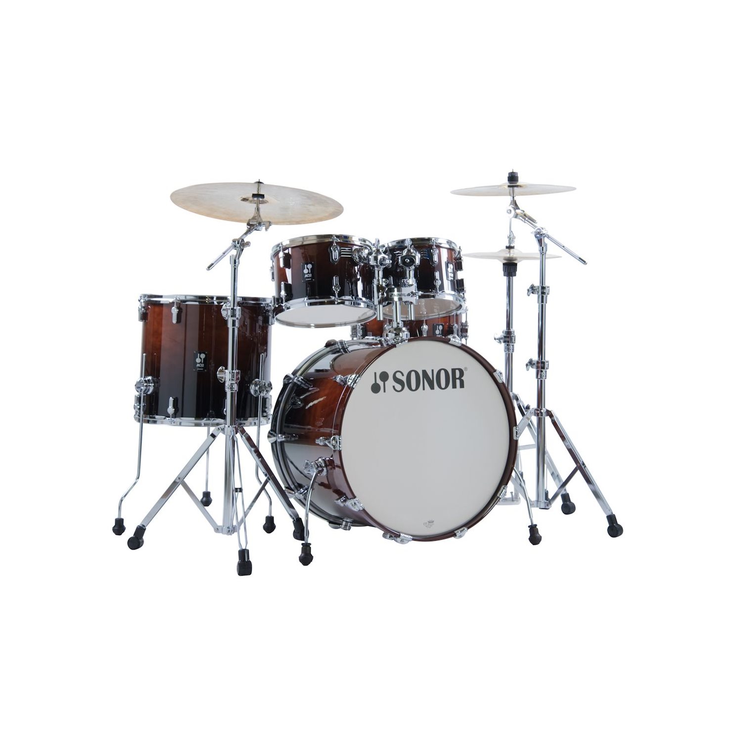 SONOR - AQ2 - ensemble de batterie 5-pièces (10,12,16,14s,22) - Brown Fade