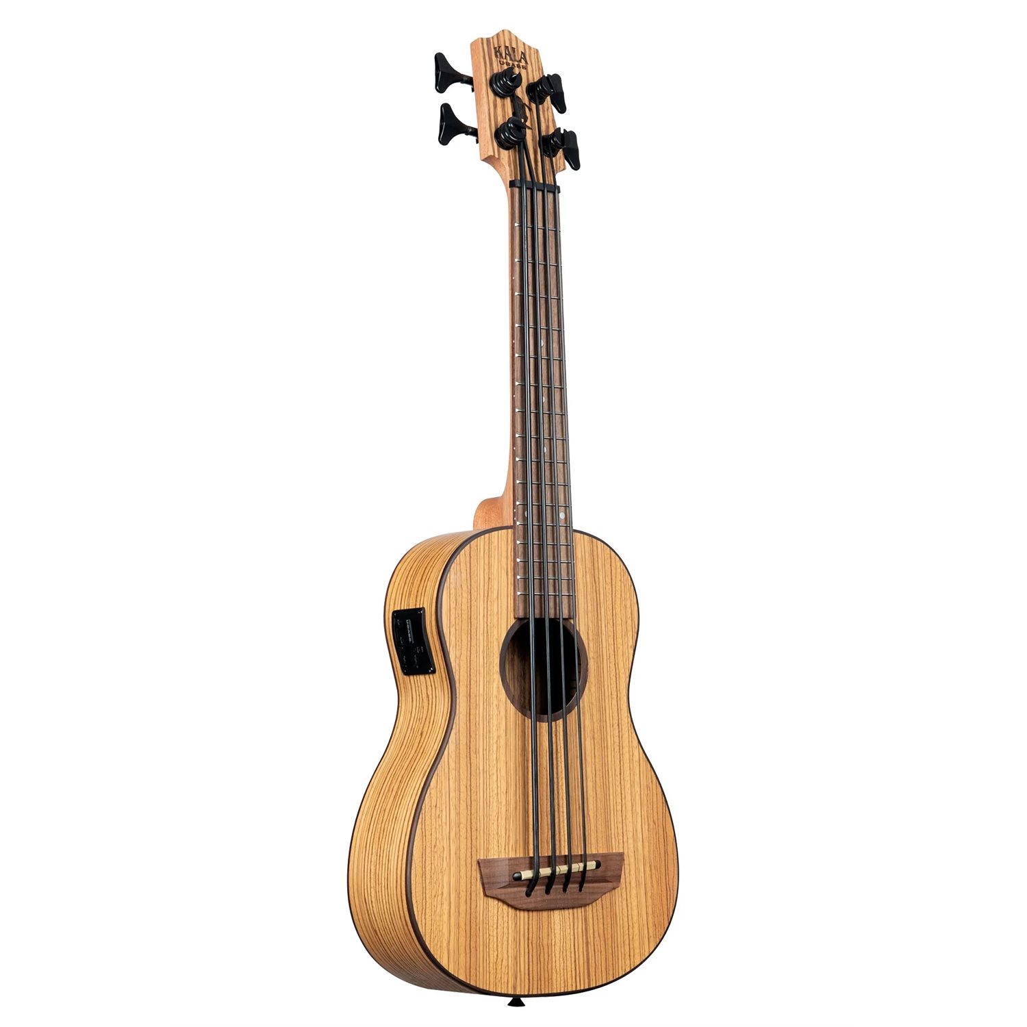 KALA - UBASS-ZEB-FS - Guitare basse électro-acoustique U-Bass Zebrawood - Satin naturel