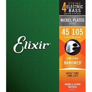 Elixir - 14077 - Bass 4-Strings with Nanoweb Coating - 45-105