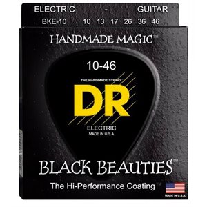 DR - BKE 10 - Black Beauties K3 Coated Electric Guitar Strings Medium Gauge - 10-46