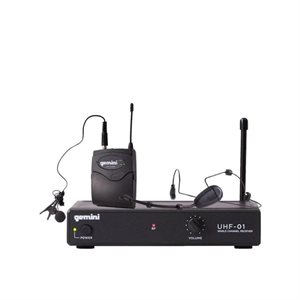 GEMINI - UHF-01HL-F1 - Système de microphone sans fil UHF à canal unique - Lavalier / Headset
