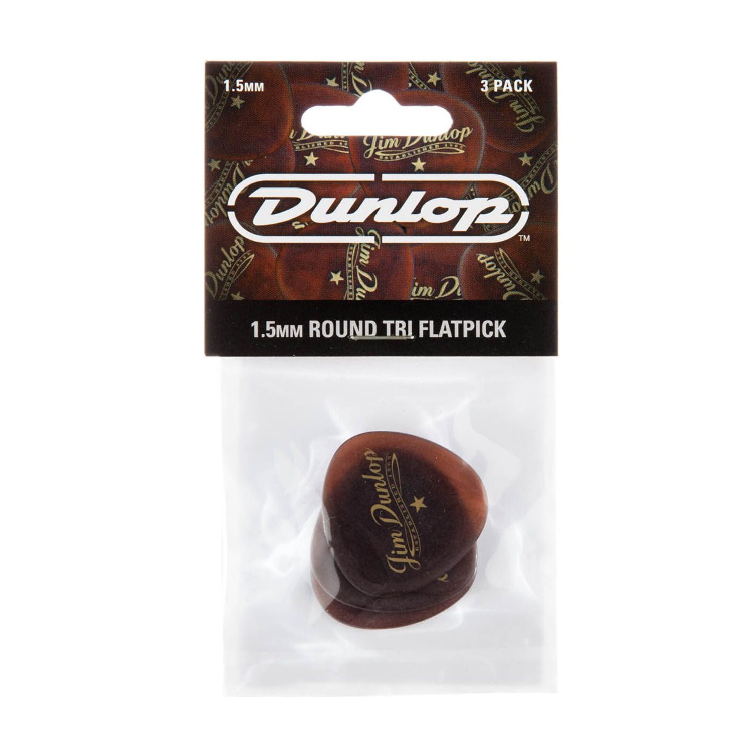 DUNLOP - 494P101 - Médiators de guitare Americana - ensemble de 3 pick - 1.5mm Round Triangle