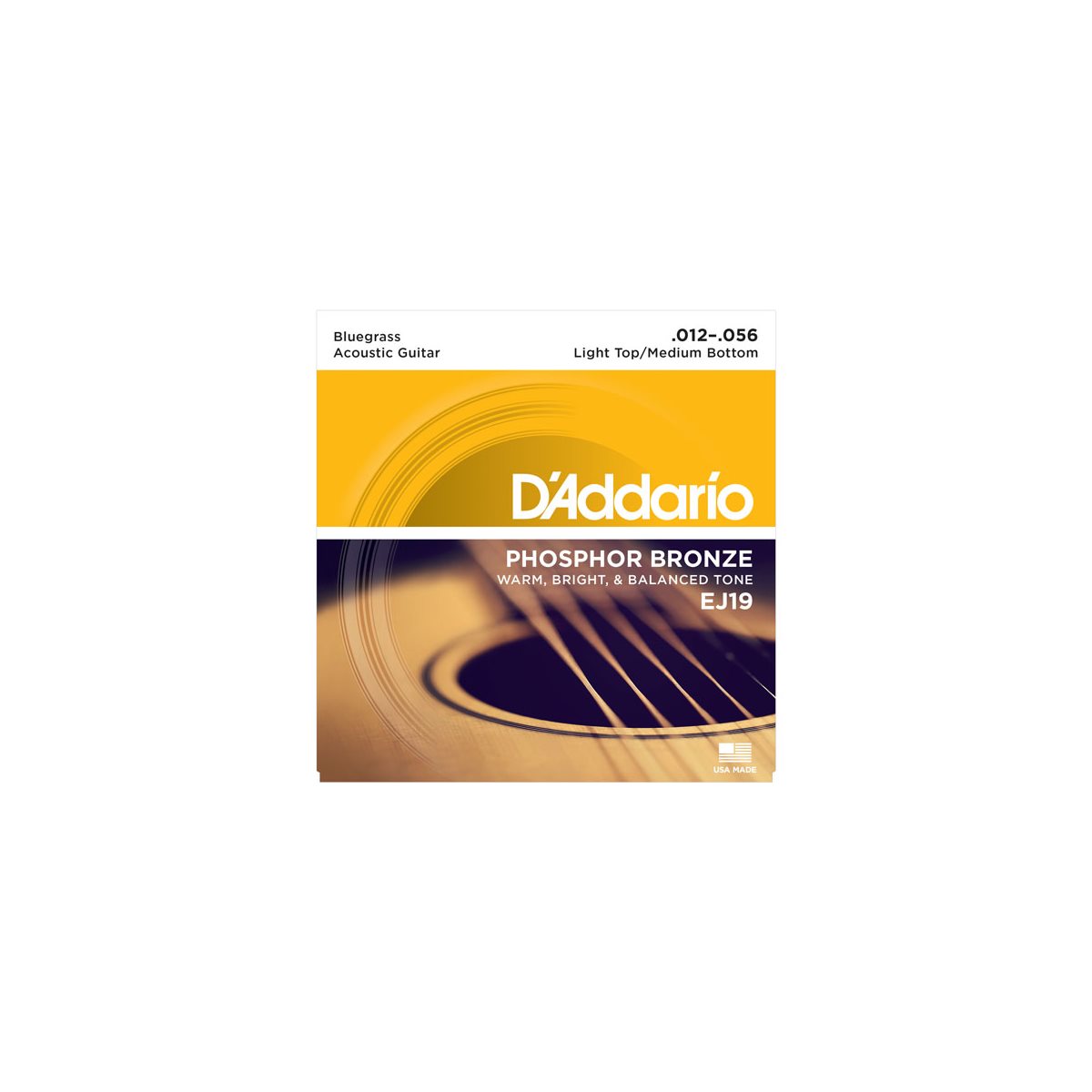 D'ADDARIO - EJ19 - acoustic guitar strings - Phosphor Bronze - 12-56