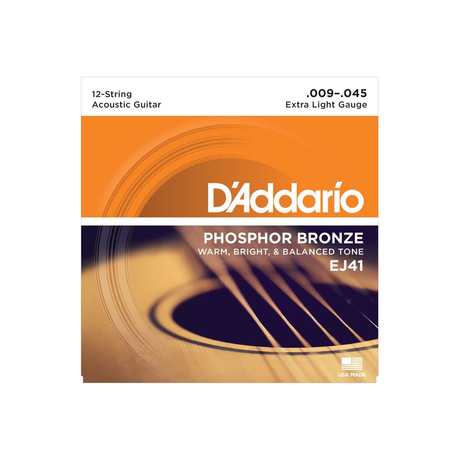 D'ADDARIO - EJ41 - acoustic guitar strings - 12 strings - 9-45