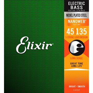 ELIXIR - 14207 - Electric Bass Nickel Plated Steel w NANOWEB Coating - 45-135