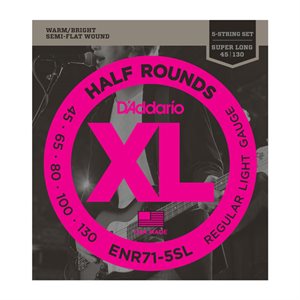 D'ADDARIO - ENR71-5SL - cordes de basse électrique - 5 cordes - super long scale - Half Round - 45-130