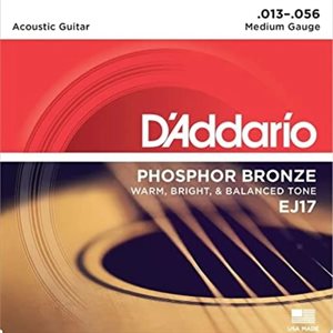 D'ADDARIO - EJ17 - Acoustic Guitar Strings - Phosphor Bronze - 13-56