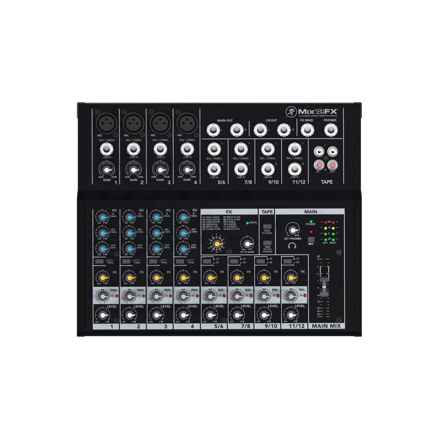 MACKIE - MIX12FX - 12-CHANNEL COMPACT MIXER WITH EFFECTS