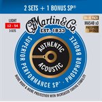 MARTIN - MA540PK3 - Cordes de guitare acoustique Authentic SP - Phosphor Bronze - 12-54 - 3 Pack