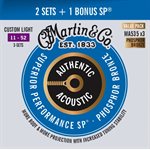 MARTIN - MA535PK3 - Authentic SP Acoustic Guitar Strings - Phosphor Bronze - 11-52 - 3 Pack