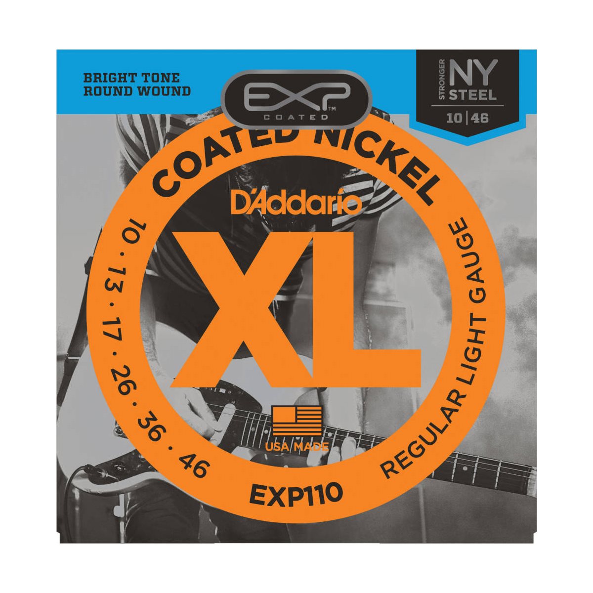 D'ADDARIO - EXP110 - Coated Electric Guitar Strings - 10-46