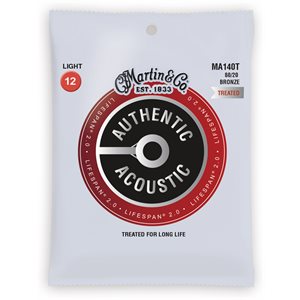 MARTIN - MA140T - acoustic guitar strings - 80 / 20 LIFESPAN - 12-54