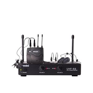GEMINI - UHF-02HL-S34 - Dual-Channel UHF Wireless Microphone System - Lavalier / Headset