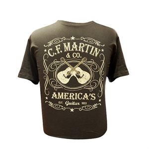 MARTIN - DUAL GUITAR T SHIRT - SMALL - BLACK