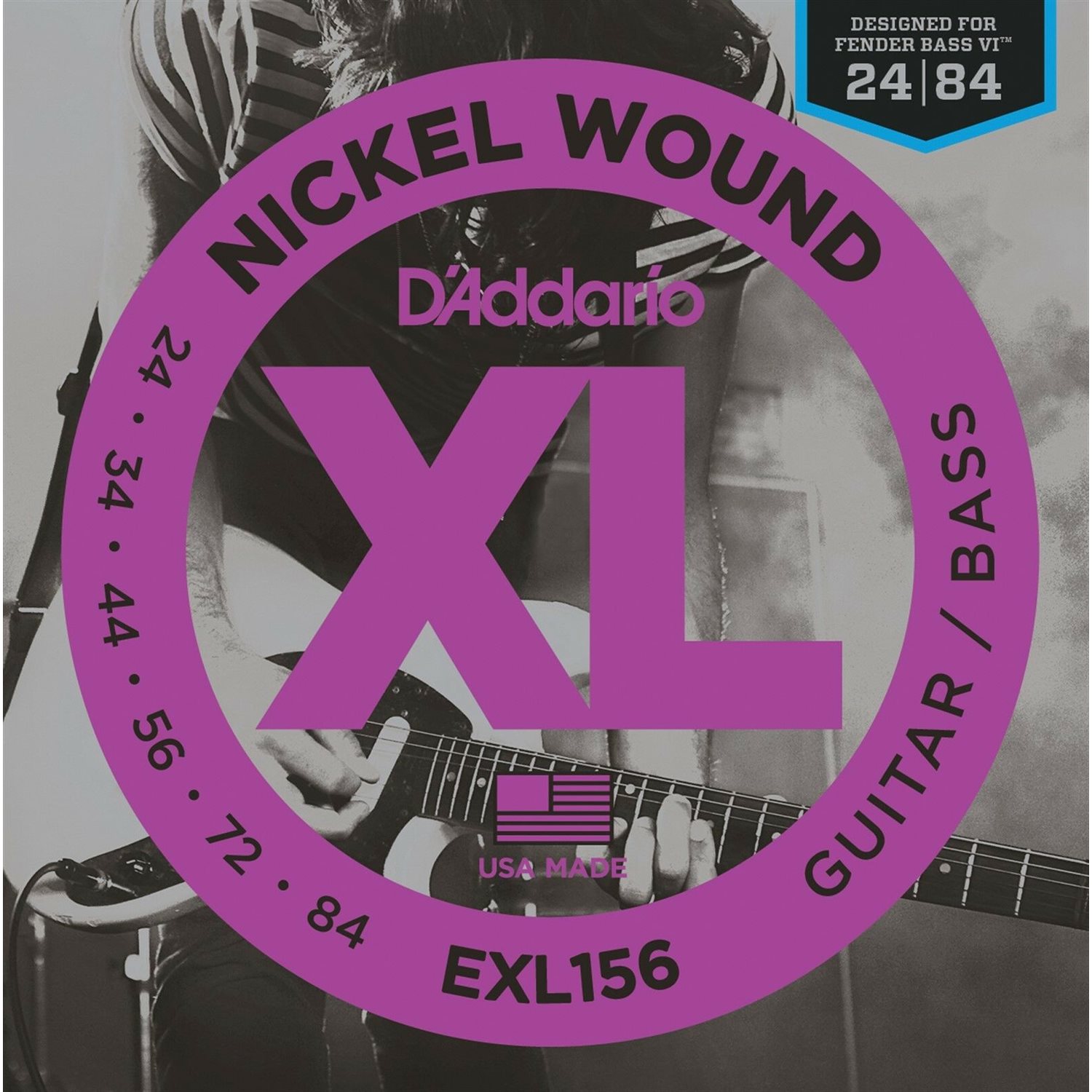 D'ADDARIO - exl156 - Cordes de guitare électrique pour Fender Bass VI - 24-84