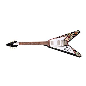 EPIPHONE - Limited Edition Jimi Hendrix ''Love Drops'' Flying V Electric Guitar - Left-Handed - Ebony